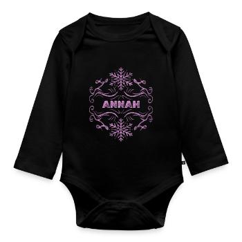 Ehefrau Annah - Baby Bio-Langarm-Body - Schwarz - Vorne