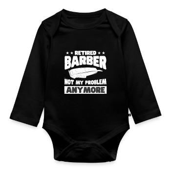Friseur Geschenk Für Friseur Salon Spruch Friseur - Baby Bio-Langarm-Body - Schwarz - Vorne