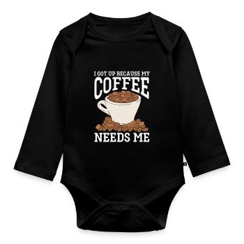 Café Barista - Body Bébé bio manches longues - noir - Devant
