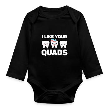 Dentist Student Degree Teeth Dentistry - Organic Longsleeve Baby Bodysuit - black - Front