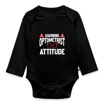 Optometrist Optiker Optometrie - Baby Bio-Langarm-Body - Schwarz - Vorne