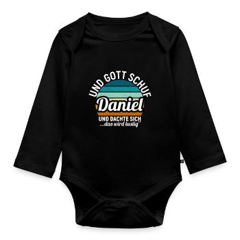 David - Baby Bio-Langarm-Body - Schwarz - Vorne