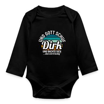 Dominik - Baby Bio-Langarm-Body - Schwarz - Vorne