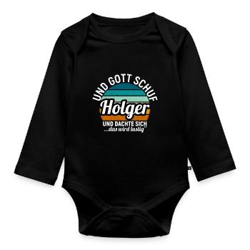 Holger - Baby Bio-Langarm-Body - Schwarz - Vorne