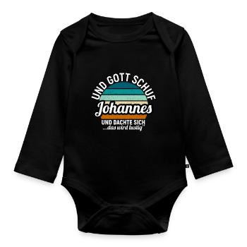 Johannes - Baby Bio-Langarm-Body - Schwarz - Vorne