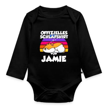 Offizielles Schlafshirt Von Jamie - Baby Bio-Langarm-Body - Schwarz - Vorne
