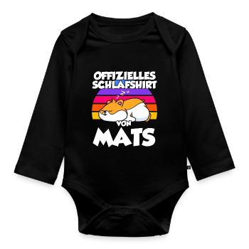 Offizielles Schlafshirt Von Mats - Baby Bio-Langarm-Body - Schwarz - Vorne