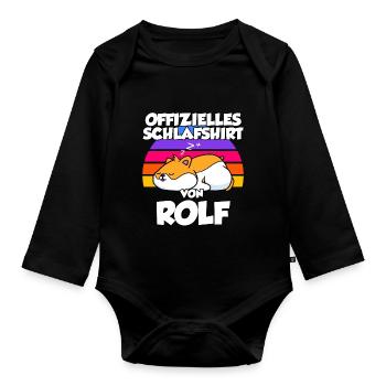 Offizielles Schlafshirt Von Rolf - Baby Bio-Langarm-Body - Schwarz - Vorne