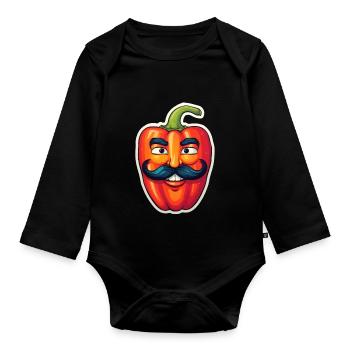Senior Paprika Anime - Organic Longsleeve Baby Bodysuit - black - Front
