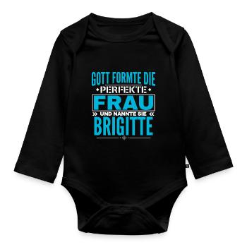 Brigitte Nom Design - Body Bébé bio manches longues - noir - Devant
