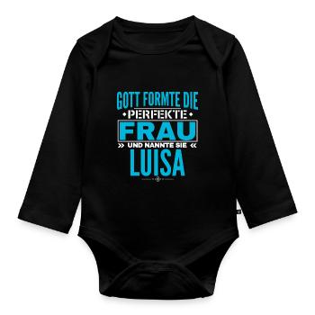Luisa Name Design - Baby Bio-Langarm-Body - Schwarz - Vorne