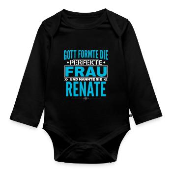 Conception du nom Renate - Body Bébé bio manches longues - noir - Devant