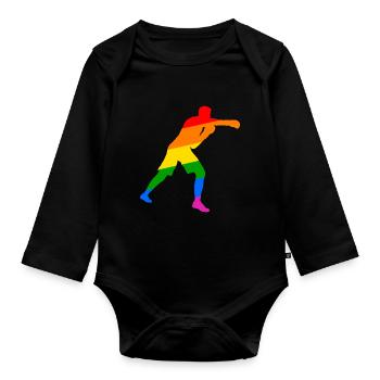 Boxer LGBT Ally - Organic Longsleeve Baby Bodysuit - black - Front
