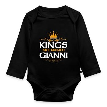 Gianni - Organic Longsleeve Baby Bodysuit - black - Front