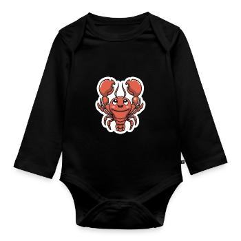 Lobster Lover - Organic Longsleeve Baby Bodysuit - black - Front