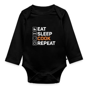 Chef Kitchen Cook - Organic Longsleeve Baby Bodysuit - black - Front