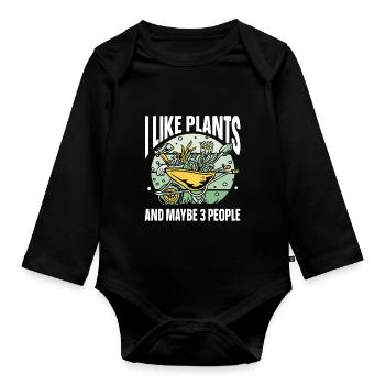 Gartenbau LandschaftsbauGarten Gärtner - Baby Bio-Langarm-Body - Schwarz - Vorne