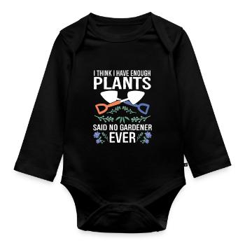 Gartenbau LandschaftsbauGarten Gärtner - Baby Bio-Langarm-Body - Schwarz - Vorne