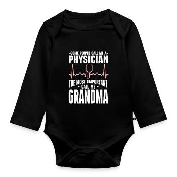 Médecin Disant École De Médecine Pa Étudiant Médecin - Body Bébé bio manches longues - noir - Devant