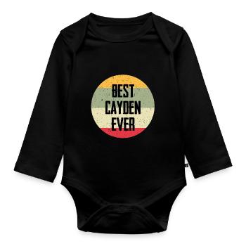 Best Cayden Ever - Organic Longsleeve Baby Bodysuit - black - Front
