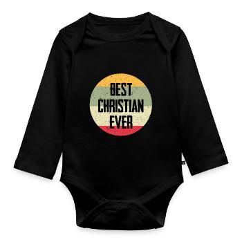 Best Christian Ever - Baby Bio-Langarm-Body - Schwarz - Vorne