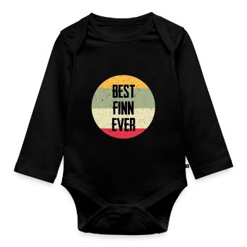 Best Finn Ever - Baby Bio-Langarm-Body - Schwarz - Vorne