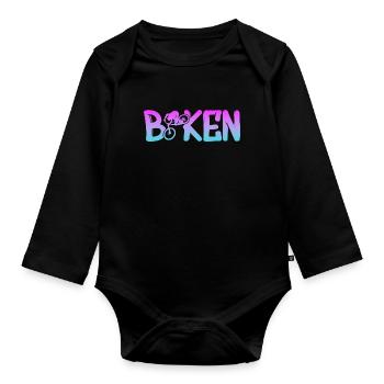 biken downhill fahrrad bike - Baby Bio-Langarm-Body - Schwarz - Vorne