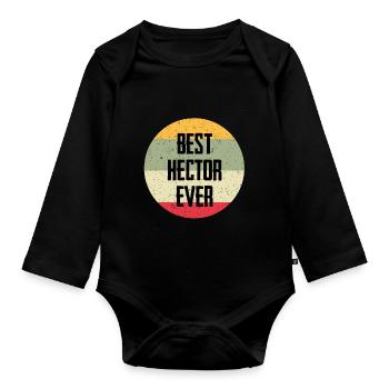 Le meilleur Hector de tous les temps - Body Bébé bio manches longues - noir - Devant