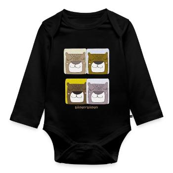 bären bären - Baby Bio-Langarm-Body - Schwarz - Vorne