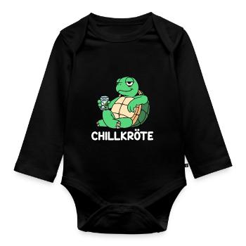 Chill toad - Organic Longsleeve Baby Bodysuit - black - Front