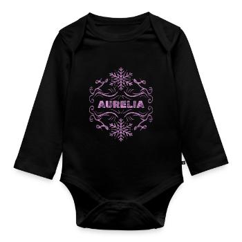 Wife Aurelia - Organic Longsleeve Baby Bodysuit - black - Front