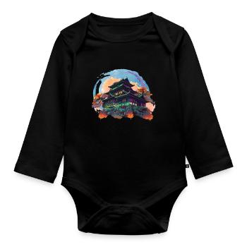 Japanisches Haus Kominka - Baby Bio-Langarm-Body - Schwarz - Vorne