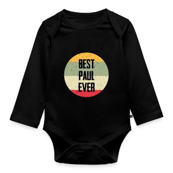 Best Paul Ever - Organic Longsleeve Baby Bodysuit - black - Front