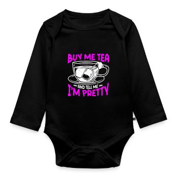 Tea Drinker Tea - Organic Longsleeve Baby Bodysuit - black - Front