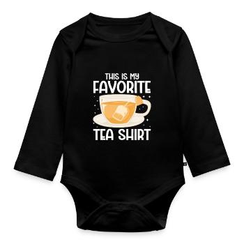 Tea Drinker Tea - Organic Longsleeve Baby Bodysuit - black - Front