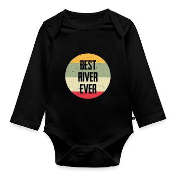 Best River Ever - Organic Longsleeve Baby Bodysuit - black - Front