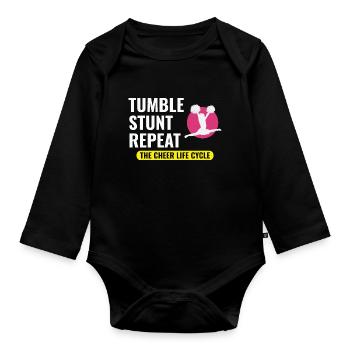pom-pom girl pom-pom girl acclamation drôle - Body Bébé bio manches longues - noir - Devant