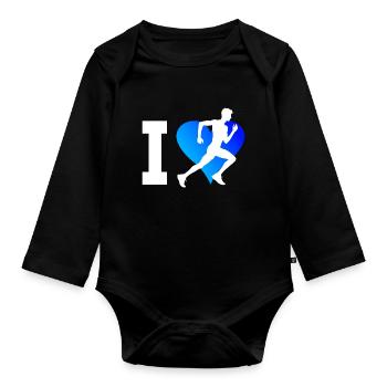 Jogging Running Race Women's Fitness Cross Country R - Organic Longsleeve Baby Bodysuit - black - Front