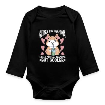 Cochon d’Inde - Body Bébé bio manches longues - noir - Devant