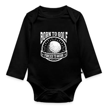 Golf Golfer - Organic Longsleeve Baby Bodysuit - black - Front