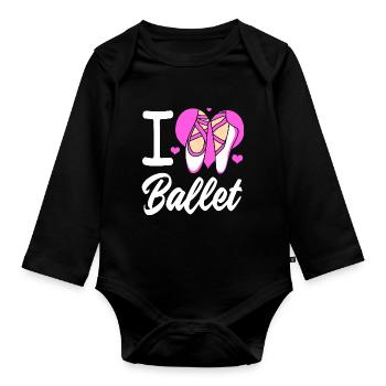Ballet Ballet Dancer - Organic Longsleeve Baby Bodysuit - black - Front