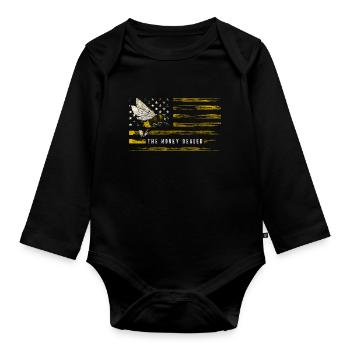 Bee Bumblebee Insect Bee - Organic Longsleeve Baby Bodysuit - black - Front