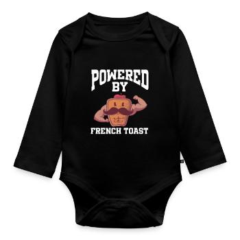 Powered By French Toast - Baby Bio-Langarm-Body - Schwarz - Vorne