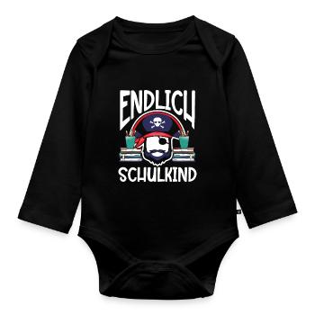 School 1st Grade - Organic Longsleeve Baby Bodysuit - black - Front