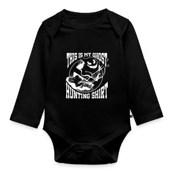 This Is My Ghost Hunting Shirt Paranormal Hunter - Baby Bio-Langarm-Body - Schwarz - Vorne
