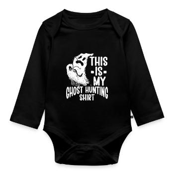This Is My Ghost Hunting Shirt Paranormal Hunter - Baby Bio-Langarm-Body - Schwarz - Vorne