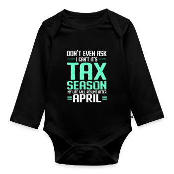Tax Day CPA Accountant - Organic Longsleeve Baby Bodysuit - black - Front