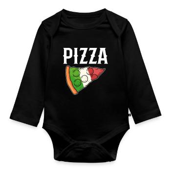 Pizza Italie - Body Bébé bio manches longues - noir - Devant