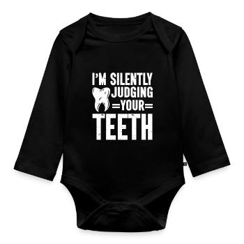 Dentist Dental - Baby Bio-Langarm-Body - Schwarz - Vorne