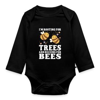 Earth Day Climate Change Awareness - Baby Bio-Langarm-Body - Schwarz - Vorne